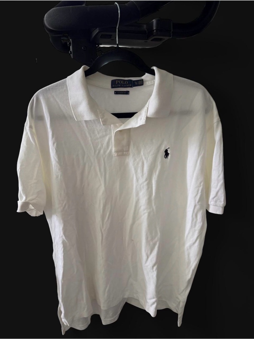 Ralph Lauren White Polo Shirt with Navy Pony